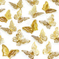 96 Pcs Butterfly Decorations，4 Styles,3 Sizes，3D Butterfly Wall Decor Party Decorations Butterflies for Crafts Birthday & Wedding Celebrations Cake Decorating Balloons Removable Stickers Gold