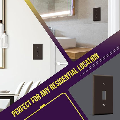 ENERLITES Toggle Light Switch Wall Plate, Gloss Finish, Standard Size 1-Gang - Image 4