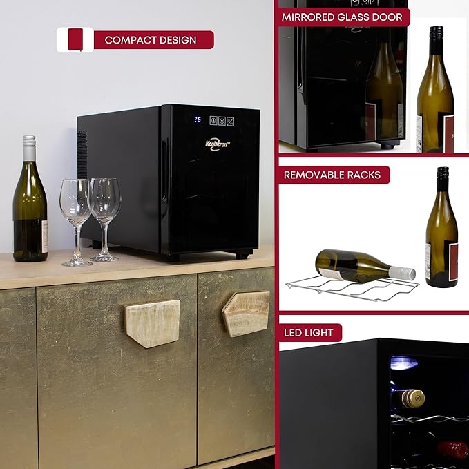 Koolatron 6 Bottle Wine Fridge – Freestanding Wine Cooler - Image 6