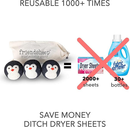 Friendsheep Wool Dryer Balls, Organic Reusable Fabric Softener Alternative - Image 3