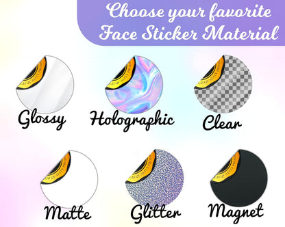 Personalized Funny Face Picture Decals, Portrait | Your Sheet with Face Stickers, Customized, Waterproof, Funny Photo Stickers, Fancy Gift Idea