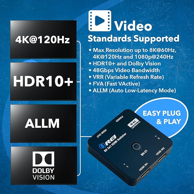 OREI 8K 2x1 HDMI Switch 4K@120hz - Image 8