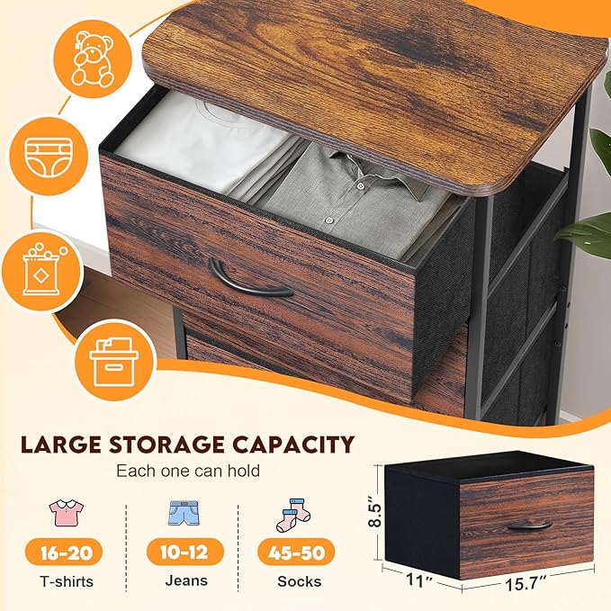 Curved Profile Dresser for Bedroom，5 Fabric Drawer Dresser - Image 6