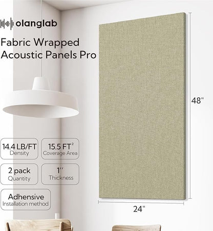 Olanglab Acoustic Panels 2 Pack, Fabric Wrapped Sound Proof Foam Panels - Image 2