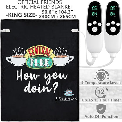 Friends TV Show Heated Blanket Electric, King Size Luxurious Fleece Weighted - Image 2