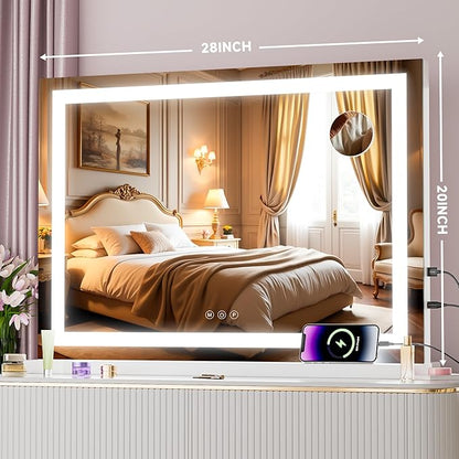 Vanity Mirror with Lights, Dimmable 3 Modes, Memory Function, Smart Touch - Image 2