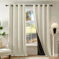 beauoop cream 100% blackout curtains for bedroom living, main product view