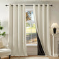 Beauoop Cream 100% Blackout Curtains 54 Inch Long 2 Panels by Beauoop