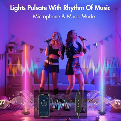 PTVGS LED RGB Corner Lamp: Smart RGB LED Corner Floor Lamp Adjustable Height - Image 5