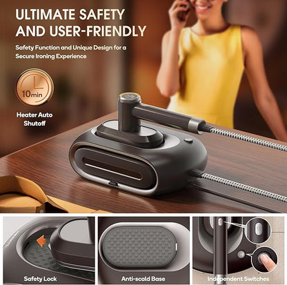Newbealer 2In1 Pro Steam Station Iron, 1550W Turbo 3-level Steam & 3 Dry Heat - Image 8