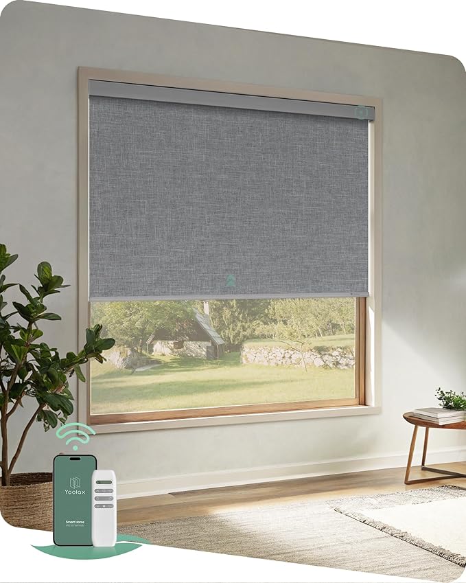 Yoolax Motorized Blinds with Remote, Automatic Roller Shades Cordless Electric by Yoolax
