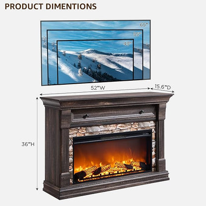 OKD 52" Farmhouse Electric Fireplace TV Stand - Image 6