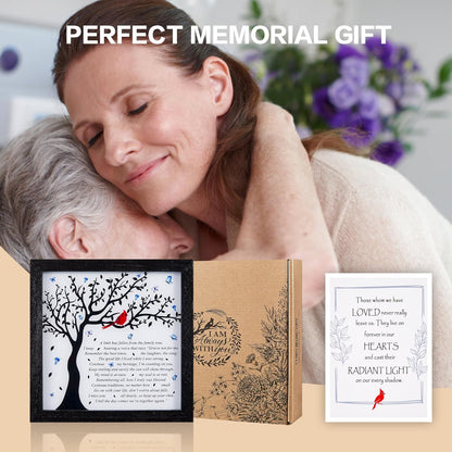 WOODEXPE Sympathy Gift LED Memorial Shadow Box 8"x8" Memorial Gifts for Loss of Loved One - A Limb Has Fallen from The Family Tree