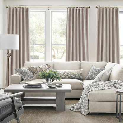 100 Inch Extra Wide Curtains Linen Farmhouse Insulated Thermal Draps - Image 7