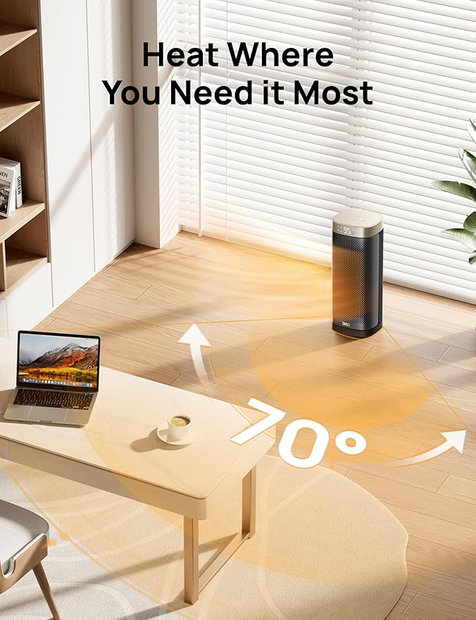 DREO Space Heaters for Indoor Use Large Room, 70 ° Oscillation, Fast Heating - Image 5