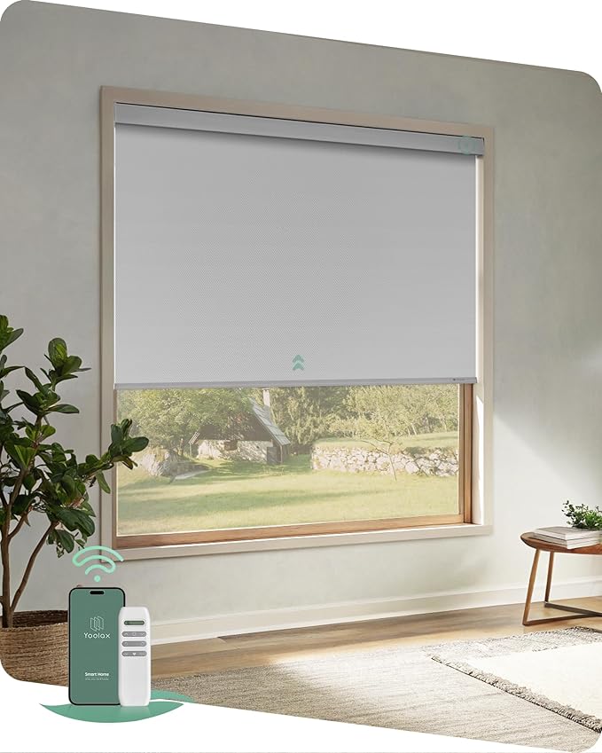 Yoolax Motorized Blinds with Remote, Automatic Roller Shades Cordless Electric by Yoolax