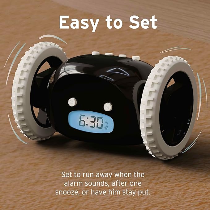CLOCKY Extra Loud Alarm Clock for Heavy Sleepers on Wheels Rolls Runs Away - Image 6