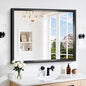 Black Bathroom Mirror, 36 x 30 Inch Brushed Black Rectangle Mirrors by WelcometoCIVENO