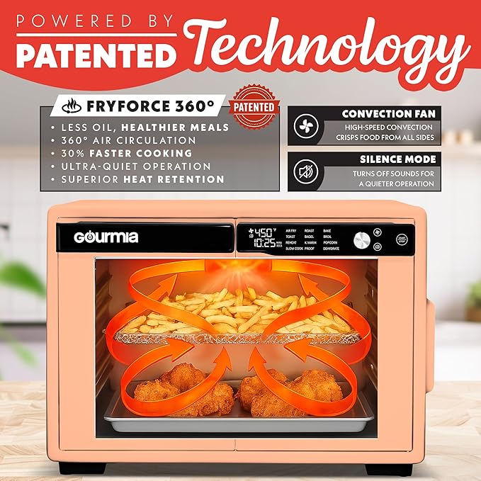 Gourmia French Door Air Fryer Oven - 37 Qt Large Capacity Convection Toaster - Image 3