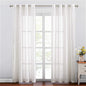 NICETOWN Linen Curtains Off White Sheer Flax Textured, Grommet Semi Linen Sheer Window Treatments Privacy with Light Filtering Vertical Drapes for Bedroom/Living Room, W52 x L84, 2 Panels