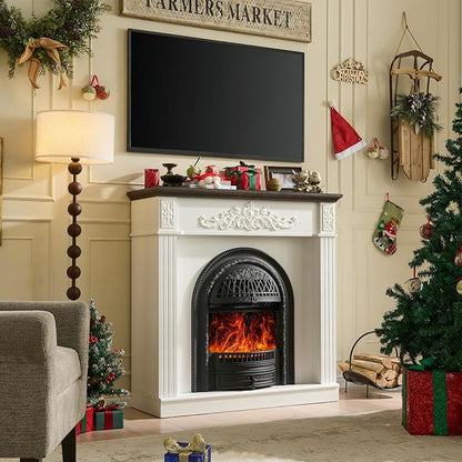 45" Electric Fireplace with Mantel, Birdcage-Style Electric Fireplaces TV Stand - Image 6
