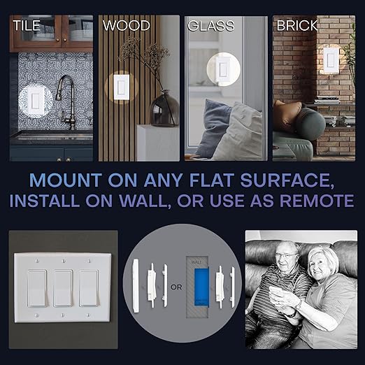 RunLessWire 3-Way Battery-Free DIY Wireless Light Switch Kit 150ft RF Range - Image 4