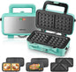 FOHERE Waffle Maker 3 in 1 Sandwich Maker 1200W Panini Press by HOME