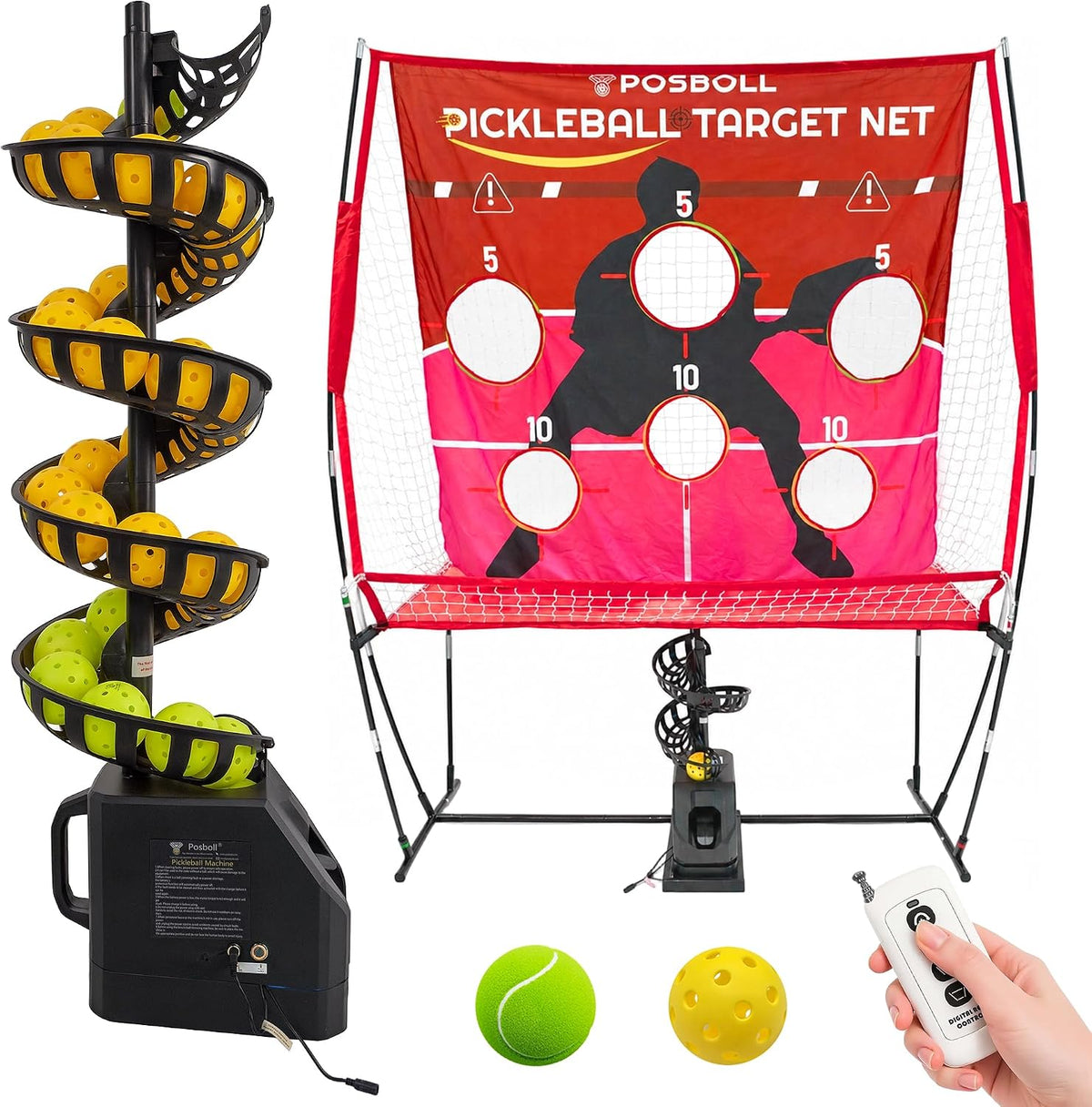 pickleball machine ball thrower with net,pickleball launcher, main product view