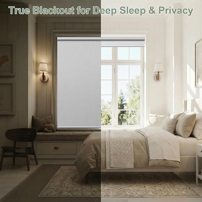 Zshine Motorized Blackout Window Blinds Customize Width Remote Control Wireless - Image 3