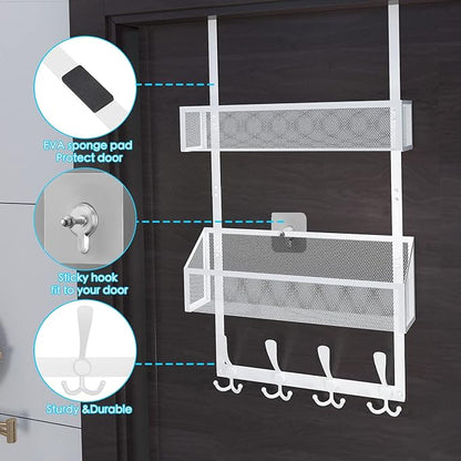 Kaiferty Over The Door Hooks Organizer, Coat Rack Over The Door Storage Hanger - Image 5