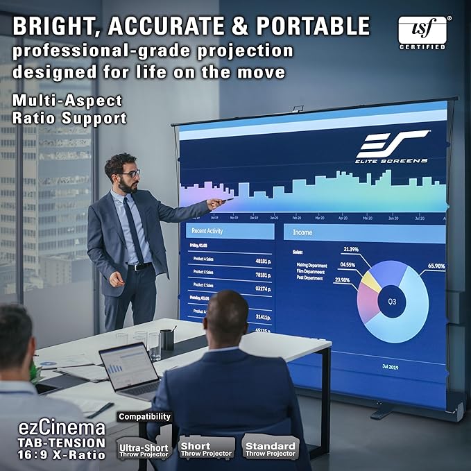 Elite Screens ezCinema Tab-Tension 16:9 X-Ratio Portable Projector Screen - Image 3