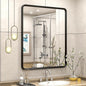 30x36 Black Bathroom Mirror, Rounded Rectangle Mirror, Shatterproof by GOLOMO