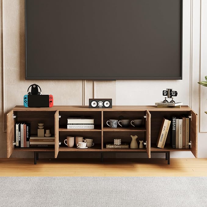 gaoyangjiaju 70.87" Mid Century Modern TV Stand, Walnut Media Console - Image 3