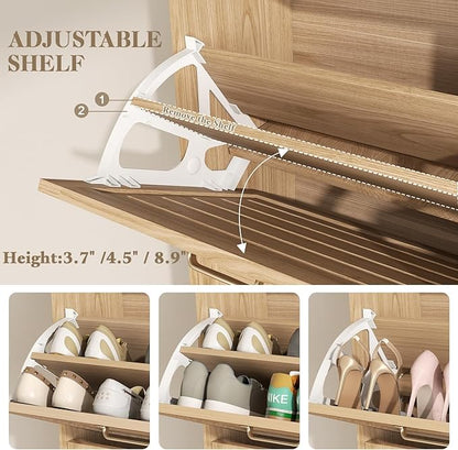 Narrow Shoe Cabinet Storage for Entryway, Hidden Shoe Rack Cabinet - Image 3