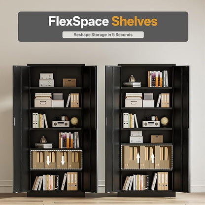 Metal Garage Storage Cabinets, 71” Tall Metal File Cabinet - Image 6