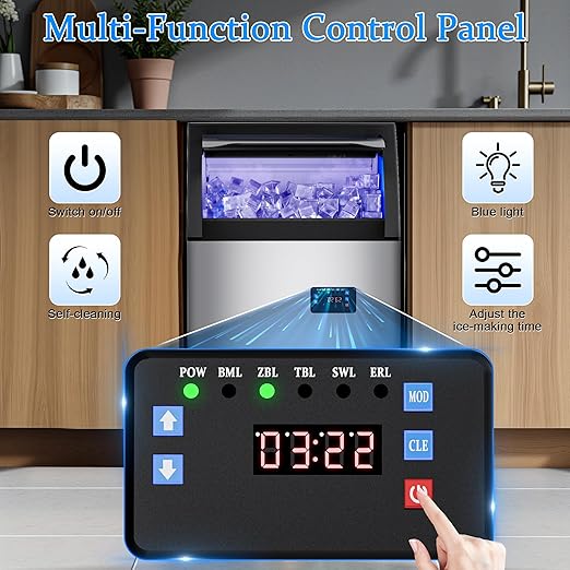 Commercial Gourmet Ice Maker Machine 150Lbs/24H, Stainless Steel Spray Drench - Image 6