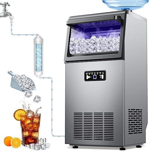 Ice Machine Commercial Ice Maker Machine 120lbs/24H by Amadvi