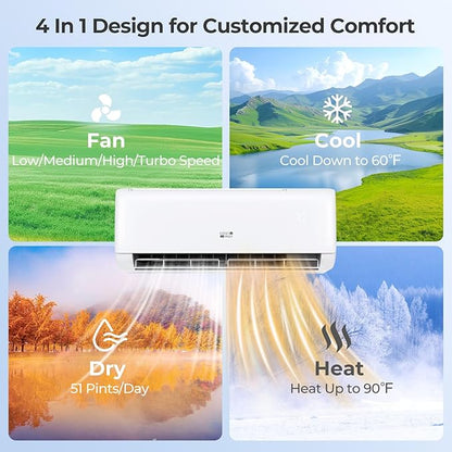 COSTWAY 9000 BTU Mini Split Air Conditioner, - Image 3