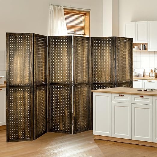 Babion 6 Panel Pegboard Display, Peg Board Room Divider Freestanding Folding - Image 3