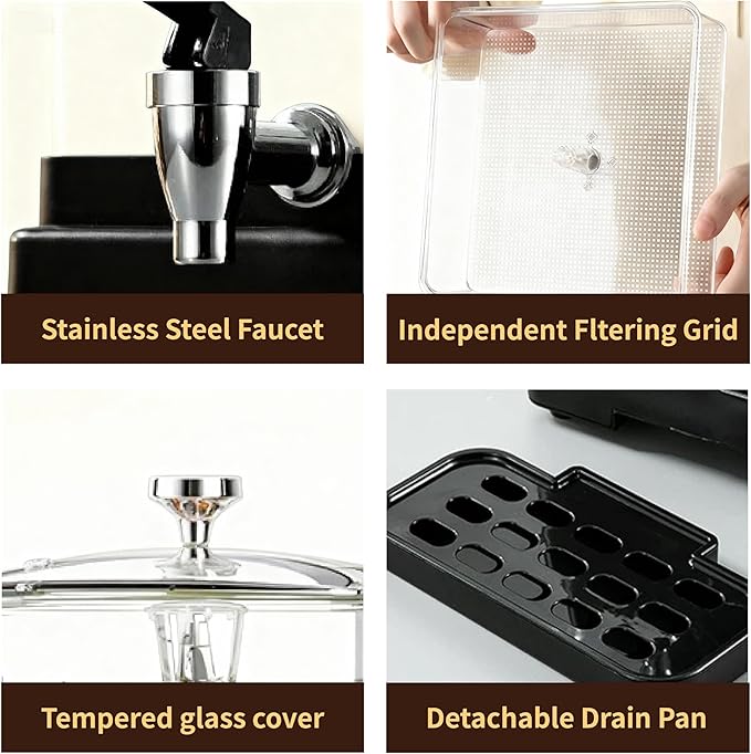 Coffee Urn Commercial Coffee Maker, 10 L 65 Cups, Transparent Electric - Image 7