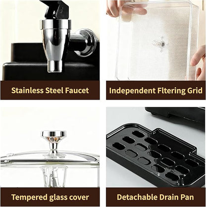 Coffee Urn Commercial Coffee Maker, 10 L 65 Cups, Transparent Electric - Image 7