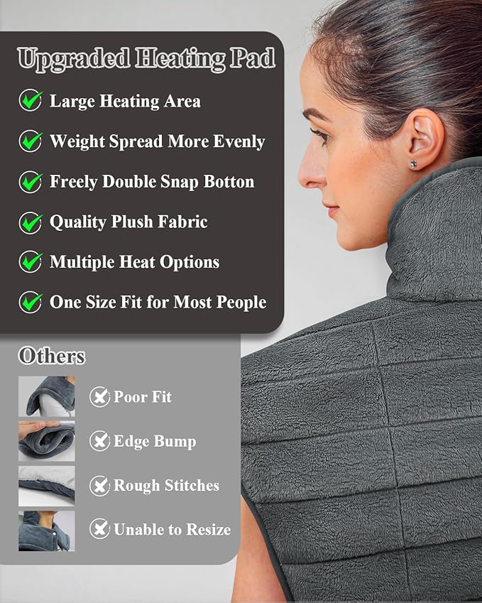 Heating Pad for Neck and Shoulders and Back, Gifts for Women Men, 2lb Weighted - Image 7