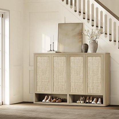 SICOTAS Rattan Shoe Storage Cabinet - Image 8