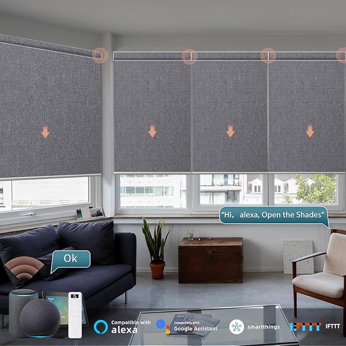 Motorized Roller Shade: Blackout, Electric Blinds, Compatible - Image 2