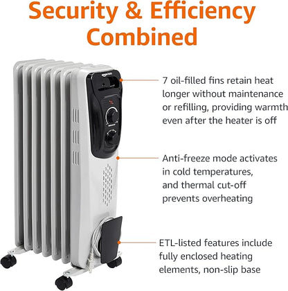 Amazon Basics Portable Oil Radiator Heater - Image 4