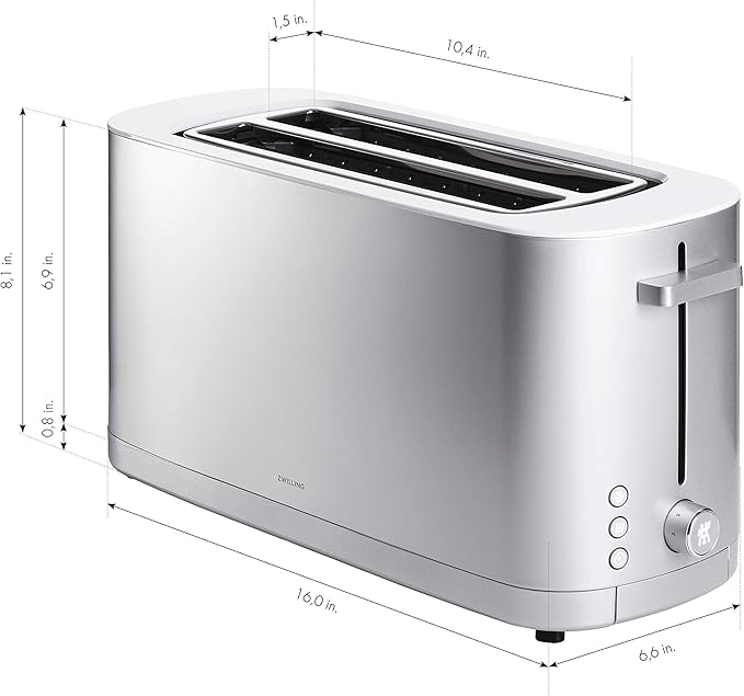 ZWILLING Enfinigy, 4-Slice Long Slot Toaster, Extra Wide 1.5" Slot - Image 3