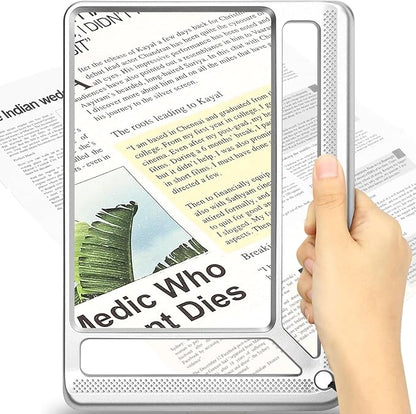 5X Full Page Magnifying Glass for Reading, Lightweight Rectangular Magnifier by AKKYCVS