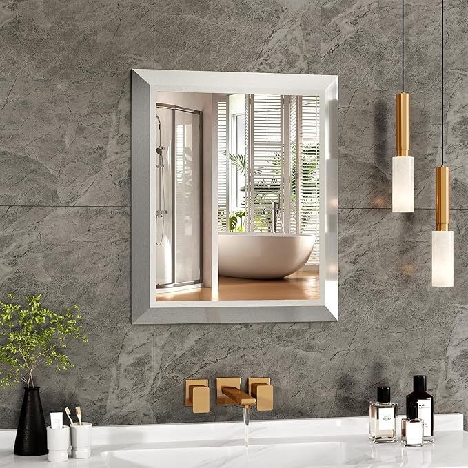 SMIROR Brushed Silver Bathroom Mirror by SMIROR