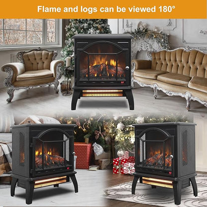 18" Electric Fireplace Stove, Freestanding Fireplaces Heater - Image 3