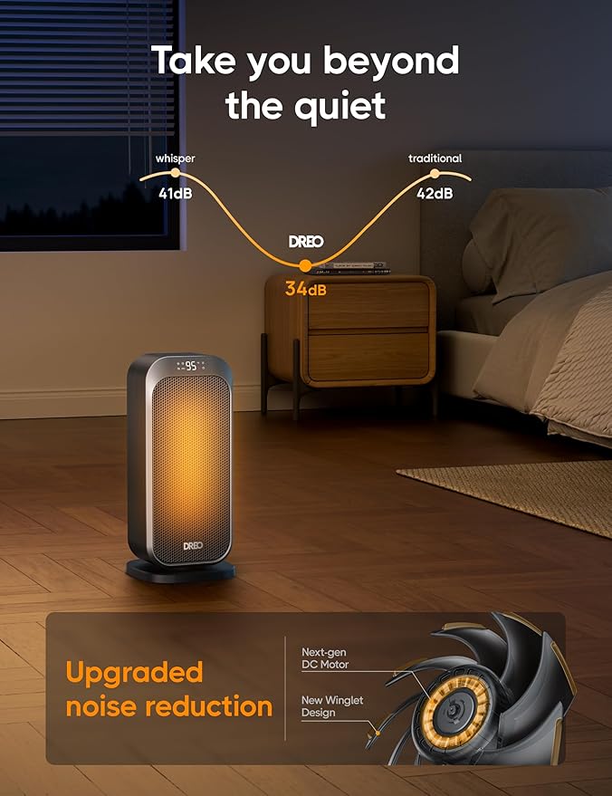 DREO Quiet Space Heater, 1500W Portable Heaters - Image 6